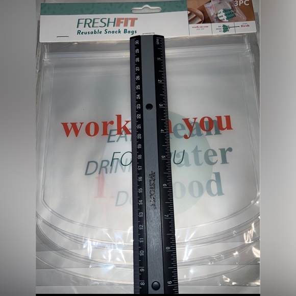 Set of Two New FreshFit 3PC Reusable Snack Bags - Motivational/Inspirational - Picture 7 of 14